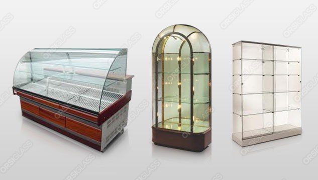 Vitrine réfrigérée / Vitrine en verre bombé / Vitrine en verre trempé